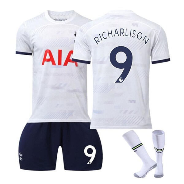 Nevenka Spurs Home Jersey RICHARLISON #9 Soccer Jersey Kids Adult 3-Pieces Jersey Kits L