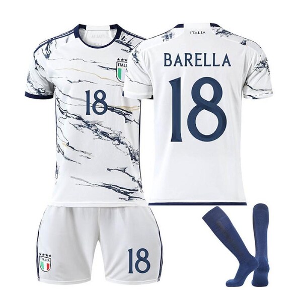 Nevenka Italy Away Jersey BARELLA #18 Soccer Jersey Kids Adult 3-Pieces Jersey Kits 30