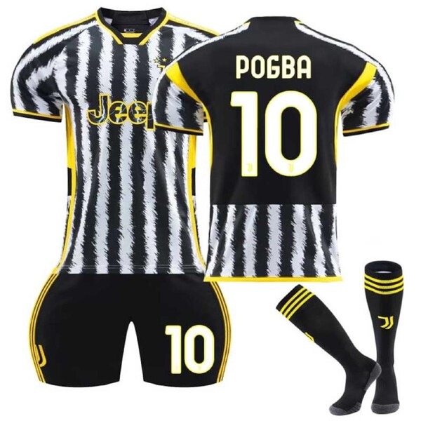 Nevenka Juventus Home Jersey POGBA #10 Soccer Jersey Kids Adult 3-Pieces Jersey Kits 26
