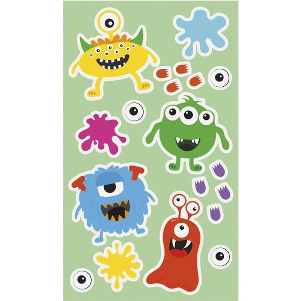 Rainbow Monster Sticker Sheets 4pk