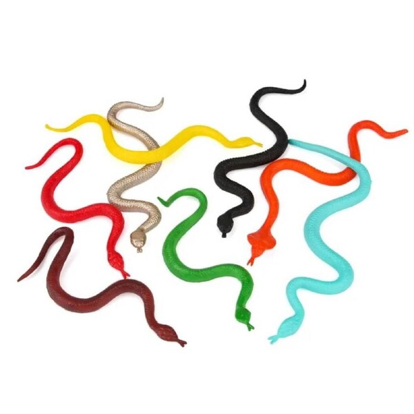 Assorted Plastic Snakes Favours 12pk