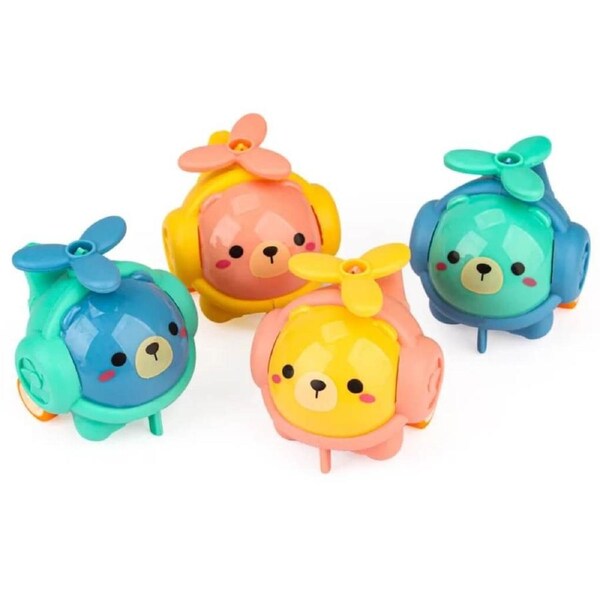 Cute Cartoon Pull Back Helicopters 2pk