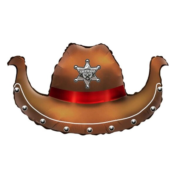Jumbo Brown Cowboy Hat Foil Balloon