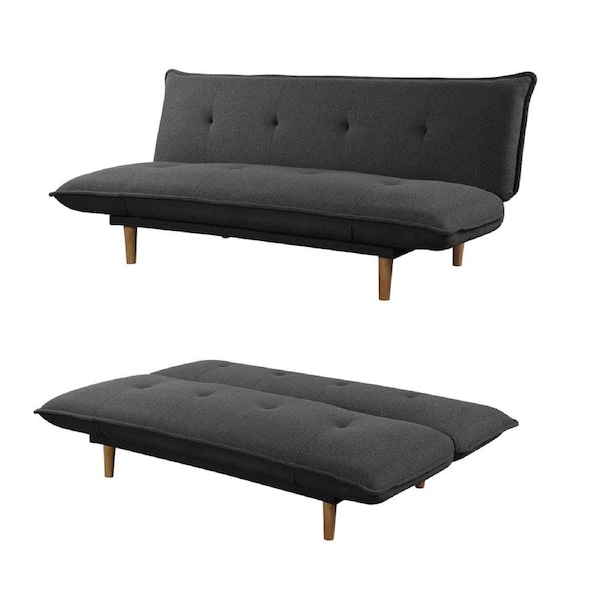 Foret Grey Sofa Bed Futon Couch Recliner 3-Seater Lounge Convertible Sleeper