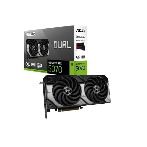 ASUS nVidia GeForce DUAL-RTX5070-O12G GDDR7 OC Edition PCI Express 5.0 192-bit 28 Gbps