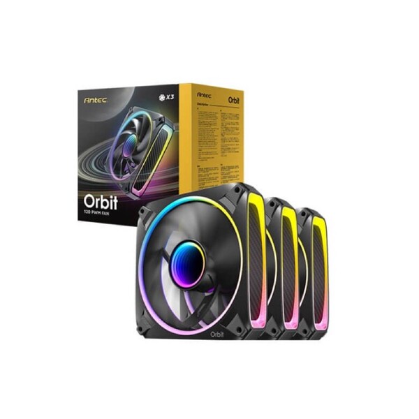 Antec Orbit 120 ARGB 3PK, Extreme Lighting 4 sides & Mirror inward Effect, PWM