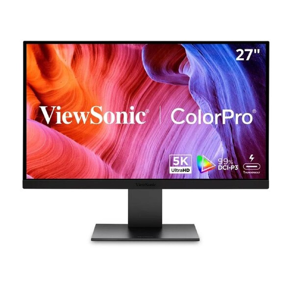 ViewSonic VP2788-5K - 27' ColorPro 5K Mac-Compatible Monitor with 100W Thunderbolt 4, USB C, and DCI-P3 Color Gamut Monitor