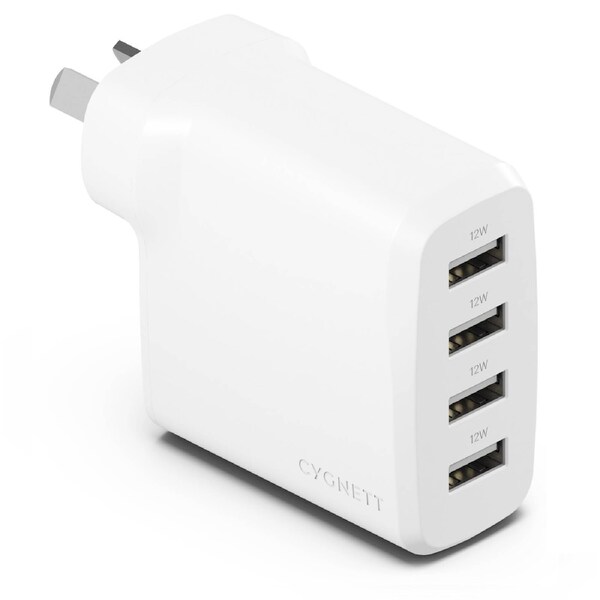 Cygnett PowerPlus 24W Multi Port USB-A Wall Charger - White(CY4768PDWCH)