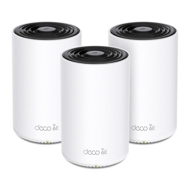 TP-Link Deco XE75 AXE5400 Tri-Band Mesh Wi-Fi 6E System(3-pack) 574 Mbps at 2.4 GHz + 2402 Mbps at 5 GHz + 2402 Mbps at 6 GHz