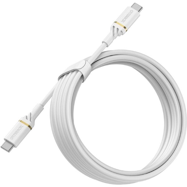 OtterBox USB-C to USB-C (2.0) PD Fast Charge Cable (3M) - White (78-52674),3 AMPS (60W),Samsung Galaxy,Apple iPhone,iPad,MacBook,Google,OPPO,Nokia