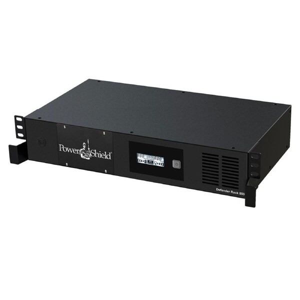 PowerShield Defender Rack Mount 800VA, 2RU Shallow depth UPS, 4 AUS sockets, user-replaceable batteries, 2-year warranty