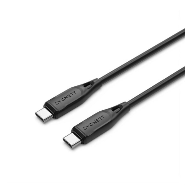 Cygnett Essentials USB-C to USB-C (2.0) Cable (2M) - Black(CY4693PCTYC), 3A/60W,480Mbps Transfer,Fast Charge,Best for Laptop, Durable,2 Years Warranty