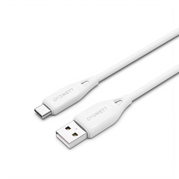 Cygnett Essentials USB-C to USB-A (2.0) Cable (2M) - White(CY4690PCUSA), 3A/60W,480Mbps Transfer,Fast Charge,Best for Laptop, Durable,2 Years Warranty