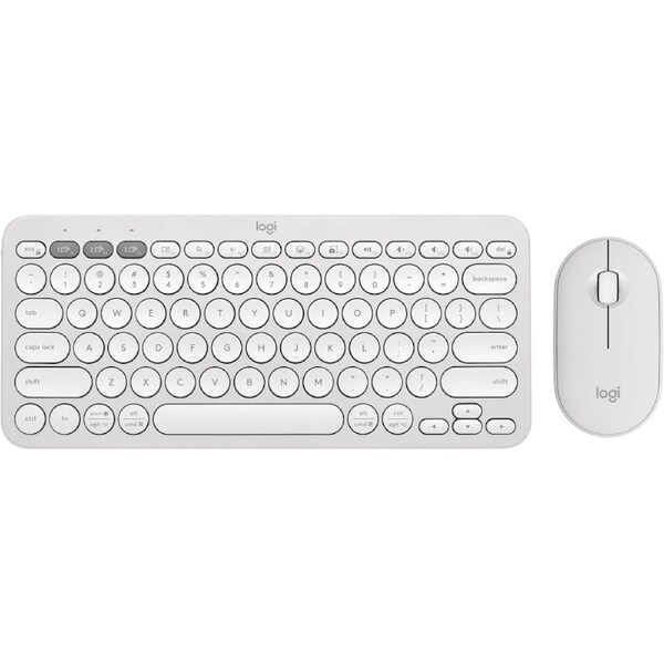 Logitech Pebble 2 Combo - Wireless Keyboard and Mouse - Tonal White