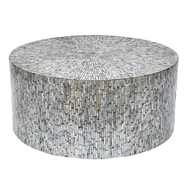 TFS TFS Coffee Table Handcrafted Luxury, 41x92x92 cm, Shell Inlay Design