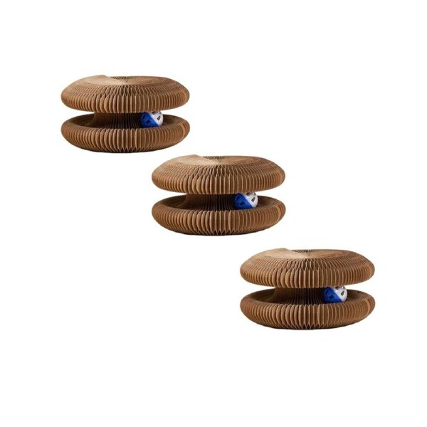 YES4PETS 3 x Small Magic Organ Cat Kitten Scratching Board Toy Play Best Scratcher