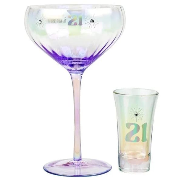 Holographic Coupe & Shot Glass Set - 21st