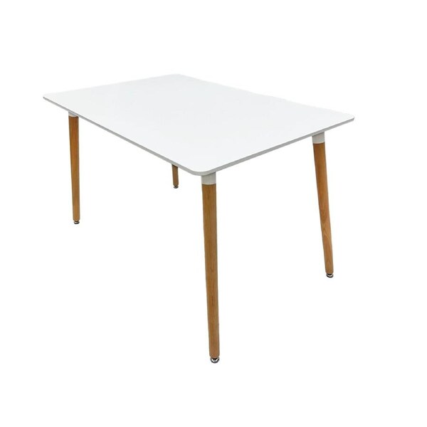 FORET Wooden Dining Table Rectangle Kitchen Morden Metal 120x80cm White Large