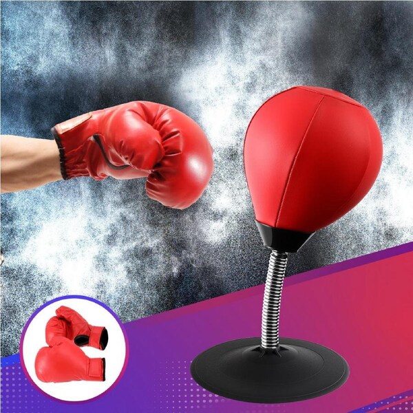 Everfit Desktop Punching Bag Swivel Speed Ball Set with Suction Cup & Pump