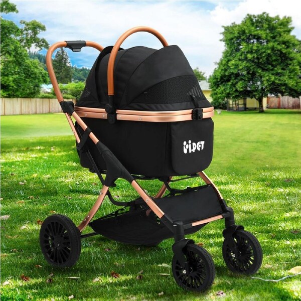 i.Pet Pet Stroller Pram Large Cat Dog Carrier Trailer Strollers Foldable 4-Wheels