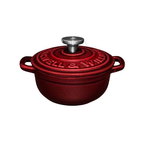 Maxwell & Williams Cast Iron 9.5cm Round Cocotte Oven Safe Cookware 260ml Merlot