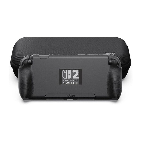 Savage Raven by Skull & Co. StandGrip Bundle for Nintendo Switch2 (including EDC Carrying Case) - Black