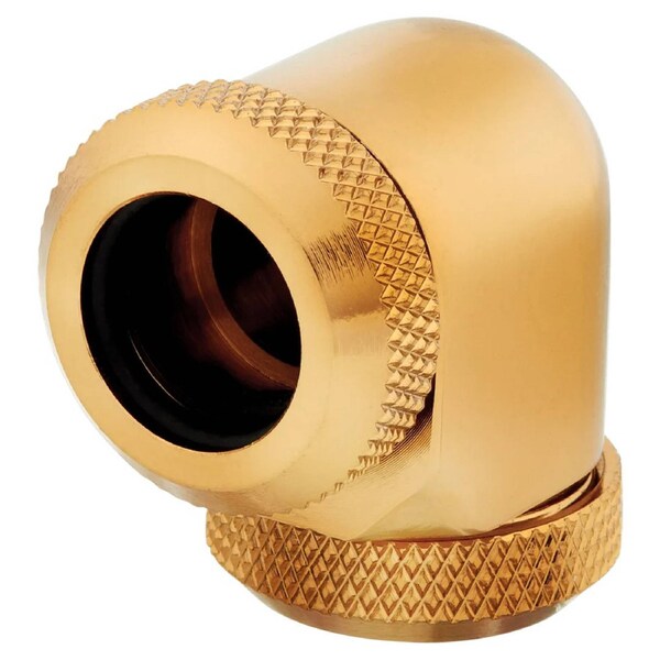 Corsair Hydro X Series XF HL 14mm OD 90 Deg Fittings Gold 2 Pk