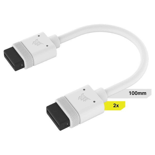 Corsair iCUE Link Cable 100mm Straight connectors White (2 pack)