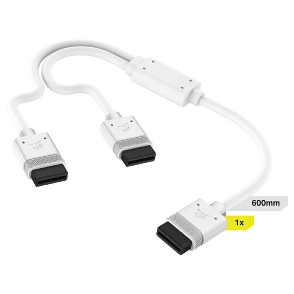 Corsair iCUE Link 600mm Y-Cable with Straight Connectors White