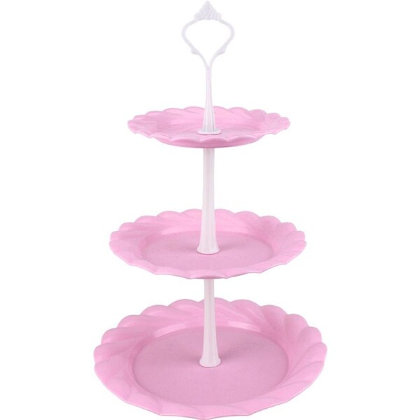 Pastel Pink Rippled Cupcake Stand