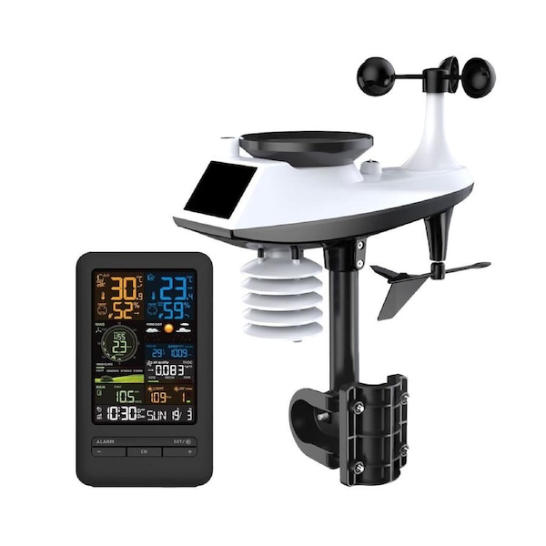 Gear360 Smart WiFi Weather Station Indoor Outdoor LCD Display Multi Sensor Temp Rain Wind Forecast