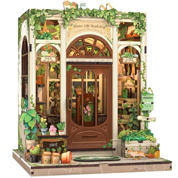 Catzon DIY Miniature House Dollhouse Kit for Adults and Teens-Green Life Bookshop