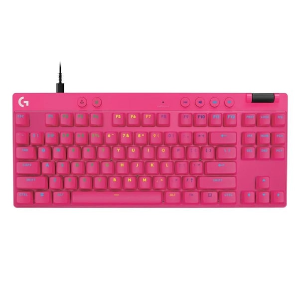Logitech G PRO X TKL RAPID Tenkeyless Gaming Keyboard with Magnetic Analog Switches (Magenta)