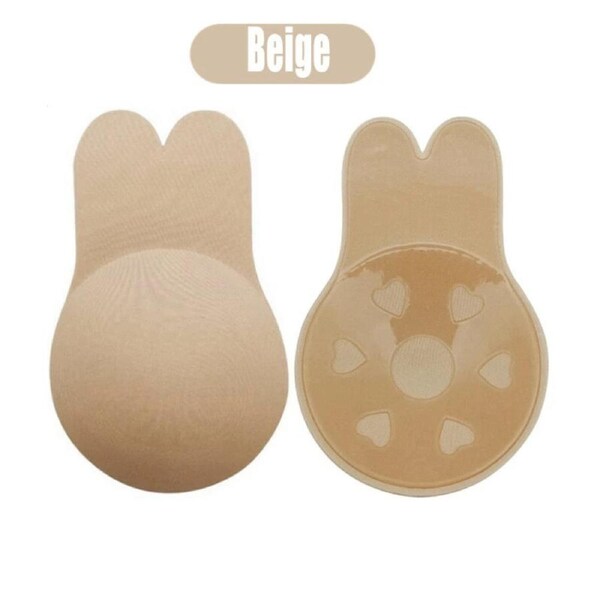 Beige Invisible Rabbit Silicone Bra Strapless Self-Adhesive Push-Up