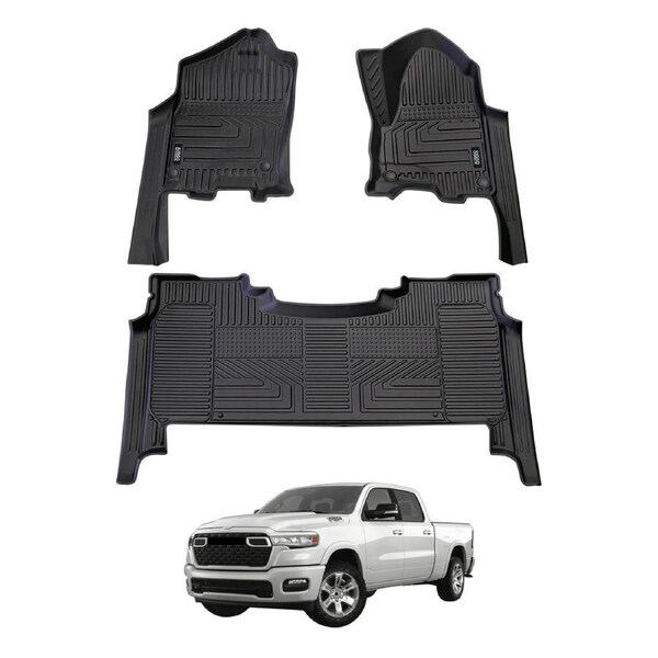 5D Car Floor Mats for RAM 1500 DT Series Crew Cab 2023-Onwards