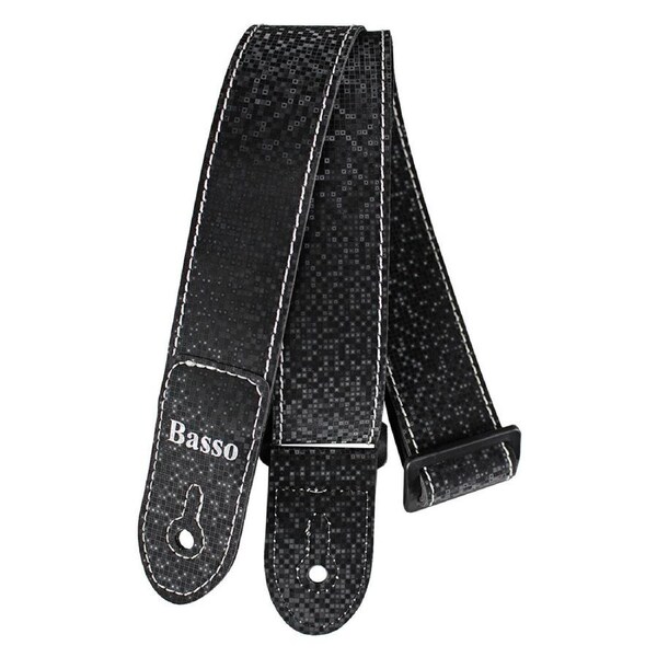 Basso Kids Guitar Strap - Black SF190, Adjustable 67-118cm, 5cm Wide, Recyclable Synthetic Material