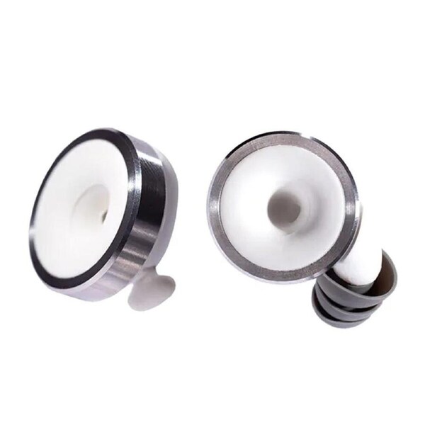 Knops Adjustable Earplugs - High Fidelity with Volume Dial, 4 Acoustically Tuned Settings, Includes Foam & Silicone Tips, Carry Case, White