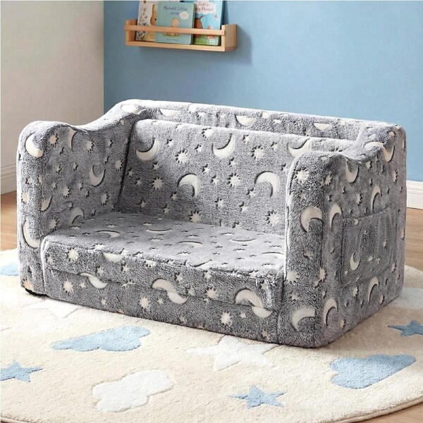 Advwin 2-in-1 Toddler Couch Toddler Chair Kids Couch Folding Sofa Bed Convertible Sofa to Lounger Kids Foldable Bed