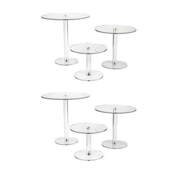 2PCS Acrylic Round Cake Stand Transparent Dessert Display Stand For Cakes