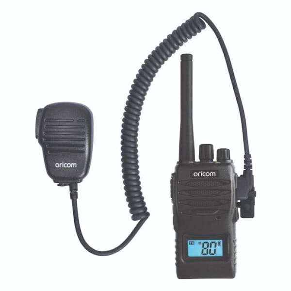 Oricom UHF5400BK-SPK Splashproof 5 Watt Handheld UHF CB Radio with Speaker Microphone