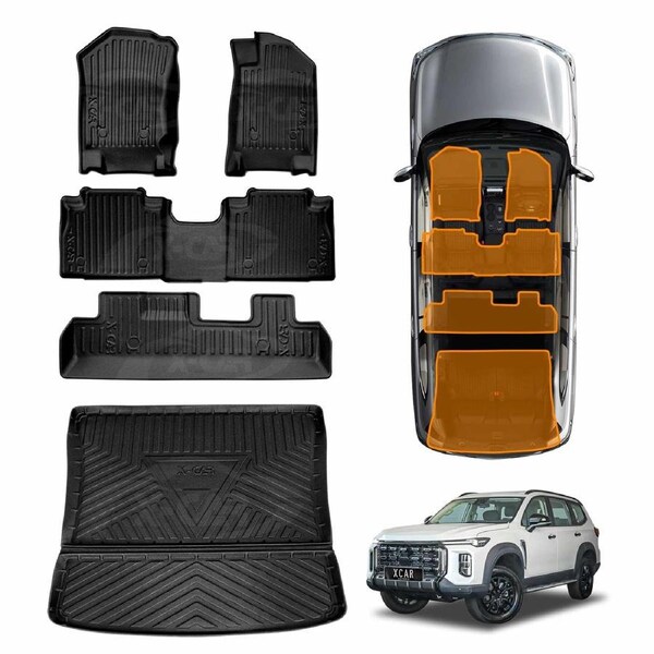 3D Floor Mats Boot Liner for LDV D90 2025-Onwards All Weather Heavy Duty Cargo Car Trunk Luggage Tray