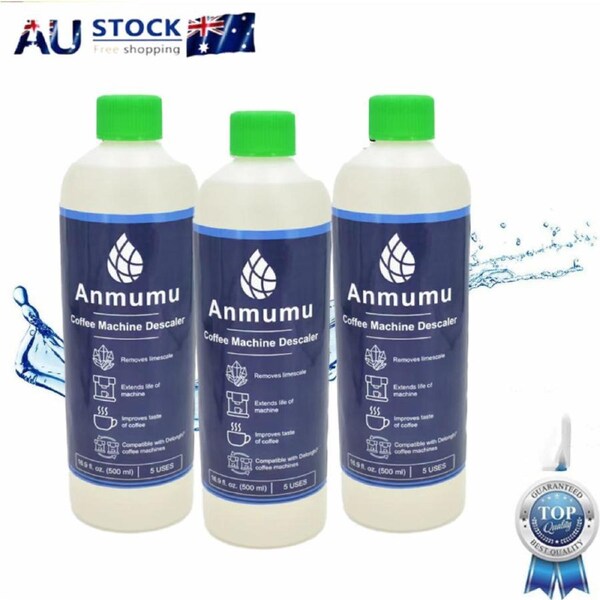 3PCS For DELONGHI •DESCALER LIQUID ORGANIC Espresso Coffee Machine Cleaner 500ml