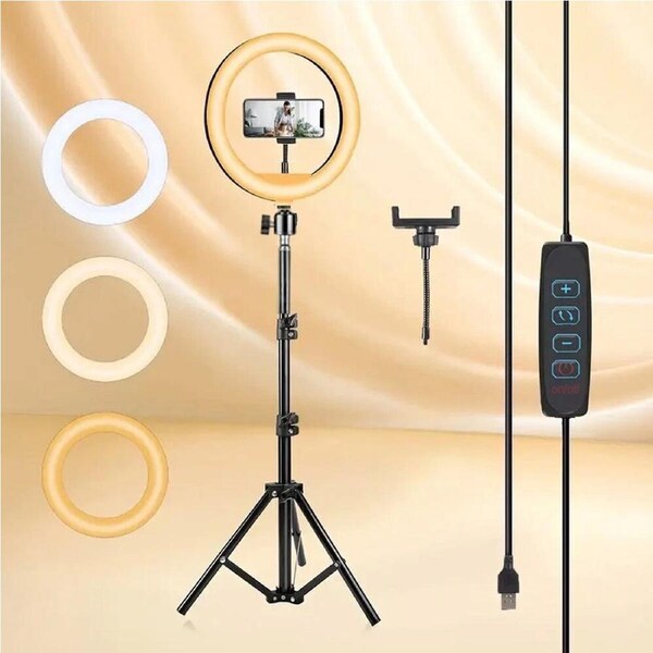 160cm LED Ring Light with Tripod Stand Phone Holder Streamer Studio Photo Makeup Lamp