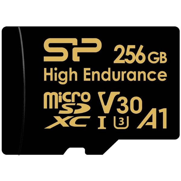 Silicon Power 256GB High Endurance 4K MicroSDXC with Adapter for 4K Videos, Car Dash Cam,SZ256GBSTXDV3V1HAU