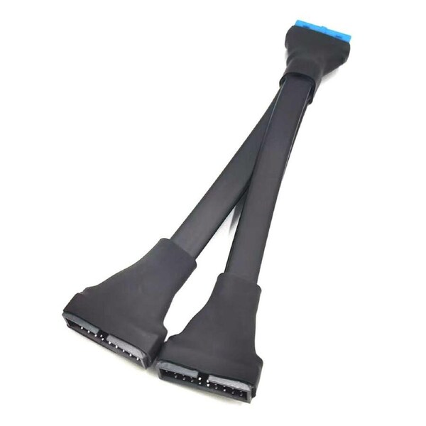 Cruxtec 19/20 Pin Male-to-Female Extension/Splitter Cable for Desktop PC 1-to-2