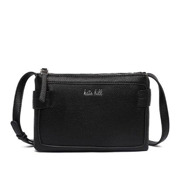 Kate Hill Women's Luna Crossbody Shoulder Bag Adjustable Strap 24x17cm Black