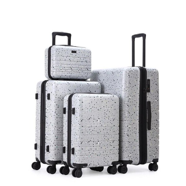 4pc Kate Hill Terrazzo Travel Luggage Set Suitcase Lightweight Grey