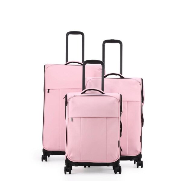 3pc Kate Hill Willow Travel Luggage Set Suitcase Lightweight Expandable Pink