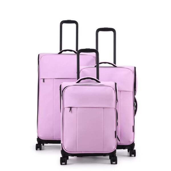 3pc Kate Hill Willow Travel Luggage Set Suitcase Lightweight Expandable Purple