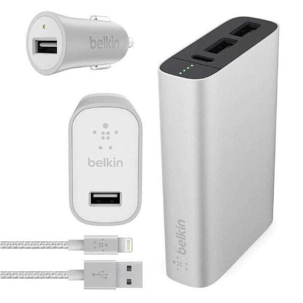 Belkin USB Wall Charger 3.4A Powerbank 6600mAh w/ Cable Lightning MFI Certified
